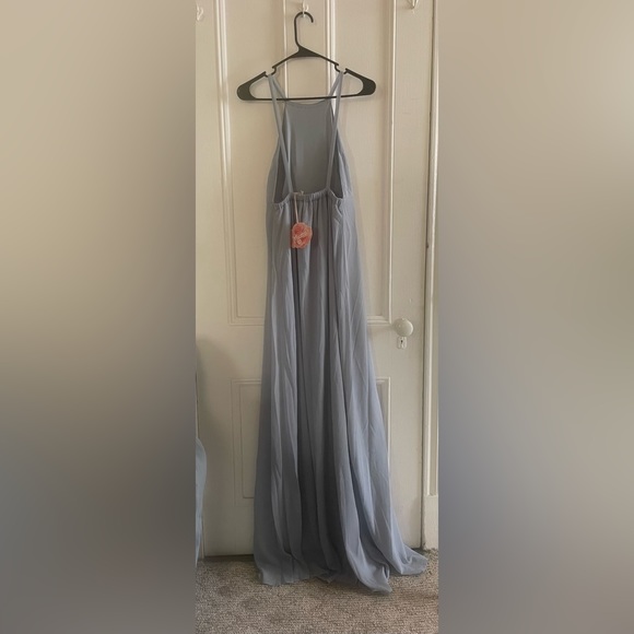Amanda Maxi Dress - Steel Blue Chiffon - Picture 4 of 7